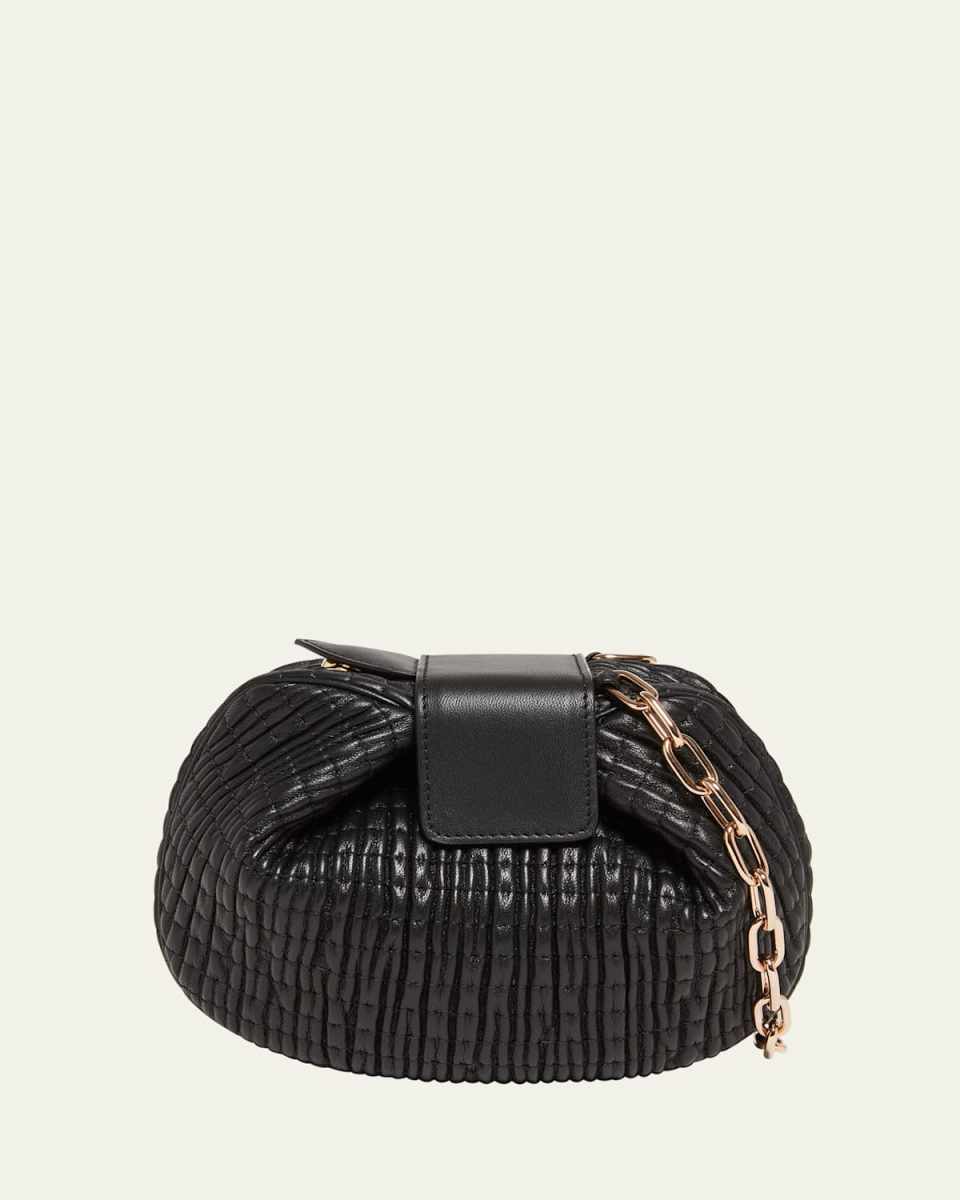 Demi Ruched Leather Clutch Bag